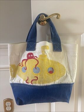 Pottery barn kids submarine octopus canvas tote - READ